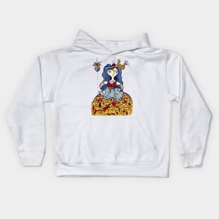 Whimsical Lady with cat Kids Hoodie